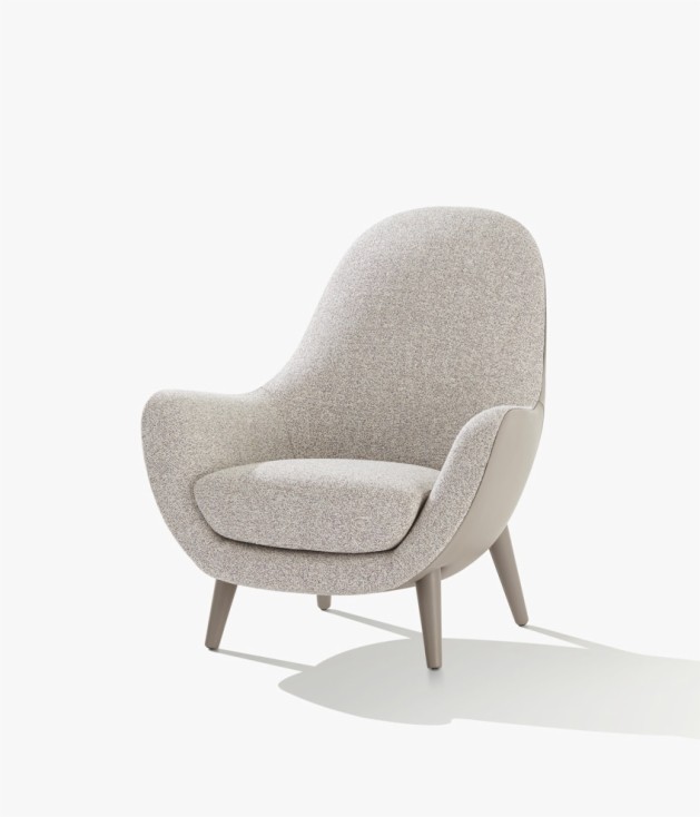 MAD KING Upholstered fabric armchair with armrests By Poliform, design Marcel  Wanders